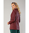 Дамско сако от еко кожа в цвят бордо-1 снимка