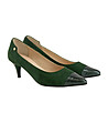 Дамски тъмнозелени кожени обувки Lemona-3 снимка