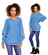 Дамски син пуловер Minelli-3 снимка