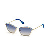 Златисти дамски слънчеви очила с лещи в синьо-1 снимка