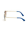 Златисти дамски слънчеви очила с лещи в синьо-2 снимка