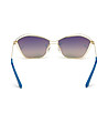 Златисти дамски слънчеви очила с лещи в синьо-3 снимка