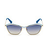 Златисти дамски слънчеви очила с лещи в синьо-4 снимка