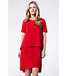 Червена рокля имитираща блуза и пола Ilana-2 снимка