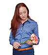 Дамска памучна риза в сини нюанси Claire-0 снимка