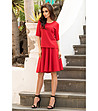 Комплект от блуза и пола в червено Norma-0 снимка