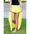 Дълга плисирана пола в жълто-2 снимка