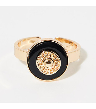 Дамски пръстен в златисто и черно Jade снимка
