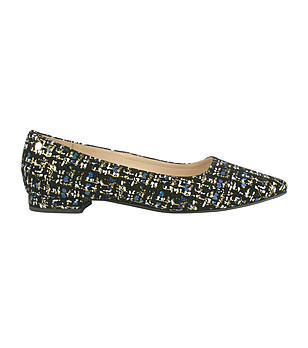 Дамски кожени обувки в черно, синьо и златисто Maley снимка