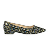Дамски кожени обувки в черно, синьо и златисто Maley-0 снимка
