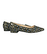 Дамски кожени обувки в черно, синьо и златисто Maley-2 снимка