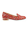 Червени обувки от естествена кожа с принт тип мозайка Valerie-0 снимка
