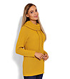 Дамски пуловер в цвят горчица с шал яка Avelia-2 снимка