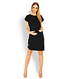Асиметрична памучна рокля за бременни в черен цвят-0 снимка