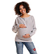 Пуловер за бременни в сив нюанс Aldona-0 снимка