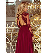 Дълга ефектна рокля в цвят бургунд Kristin-3 снимка