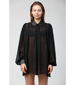 Ефирна черна дамска риза Bonita снимка