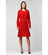 Дантелена червена рокля с памук Dalia-0 снимка