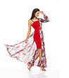Червена асиметрична рокля Dasia-2 снимка