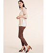 Кафяв дамски панталон Hestia за ръст до 160 см-3 снимка