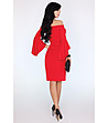 Червена рокля с разкроени ръкави Yolandena-1 снимка