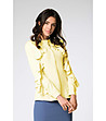 Жълта дамска риза с къдрички Serena-0 снимка
