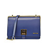 Дамска синя кожена чанта с верижка Albina-0 снимка