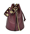 Ефектна кожена дамска чанта в цвят бургунд Caryn-3 снимка