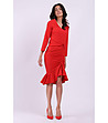 Червена рокля с набори Caren-0 снимка