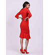 Червена рокля с набори Caren-1 снимка