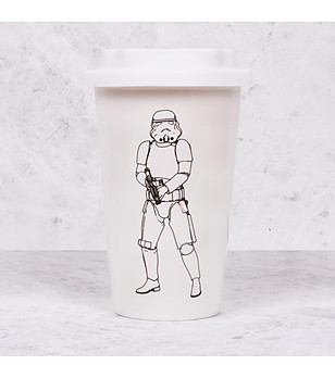 Бяла керамична чаша за път Stormtrooper Star Wars снимка