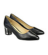 Черни дамски обувки от естествена кожа Chloe-2 снимка
