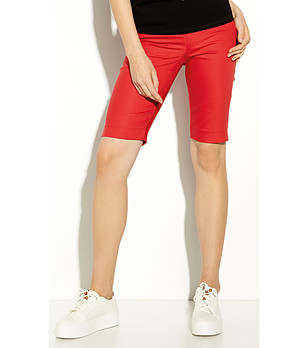 Червени дамски къси панталони Siva с памук снимка