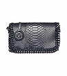 Черна дамска клъч чанта с релеф с верижка Verona-0 снимка