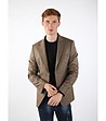 Мъжко кафяво сако на каре Adrian-0 снимка