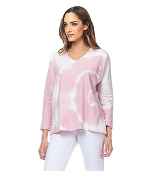 Дамска памучна блуза в розов нюанс Sandy снимка