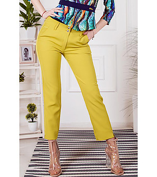 Елегантен 9/10 панталон в цвят лайм снимка