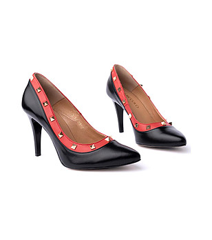 Дамски обувки в черно и червено със златисти детайли Sevilla снимка