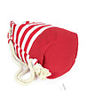 Дамска раница с памук в бяло и червено-2 снимка