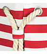 Дамска раница с памук в бяло и червено-3 снимка