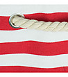 Дамска раница с памук в бяло и червено-4 снимка