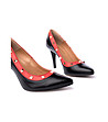 Дамски обувки в черно и червено със златисти детайли Sevilla-3 снимка