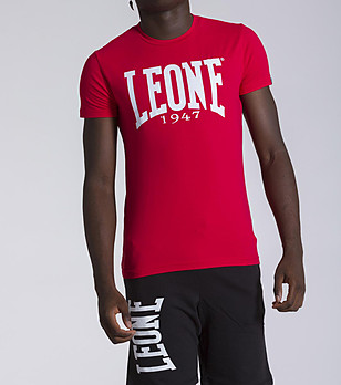 Памучна мъжка тениска в червено Brand снимка