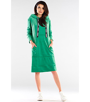 Зелена рокля с качулка Abena снимка