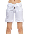 Бели дамски къси памучни панталонки Liora-3 снимка
