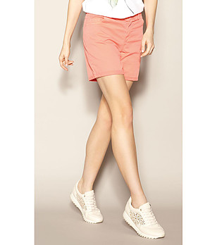 Дамски памучни къси панталони Tammi в розово снимка