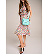 Дамска кожена чанта за рамо в цвят мента Zosia-4 снимка