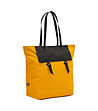 Дамска чанта в жълт нюанс Houston от текстил и кожа-3 снимка