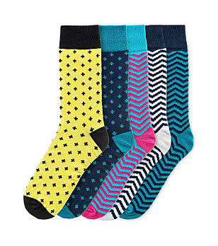 Комплект от 5 чифта памучни мъжки чорапи Valir снимка