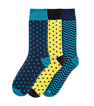 Комплект от 3 чифта памучни мъжки чорапи Abel снимка
